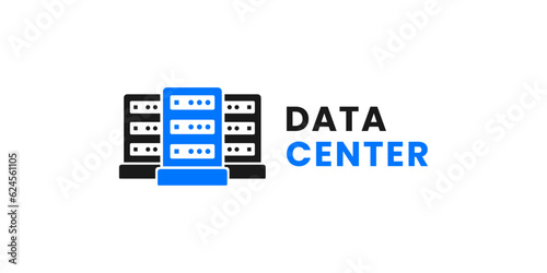 Data center logo or Data center symbol vector isolated in flat style. Best Data center logo for product service design element. Data center symbol for UI design elements on websites and more.