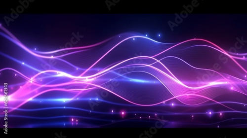Abstract futuristic background with pink blue glowing neon moving high speed wave lines and lights. Data transfer concept Fantastic wallpaper design.