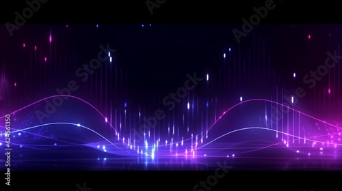 Abstract futuristic background with pink blue glowing neon moving high speed wave lines and lights. Data transfer concept Fantastic wallpaper design.