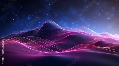 Abstract futuristic background with pink blue glowing neon moving high speed wave lines and lights. Data transfer concept Fantastic wallpaper design.