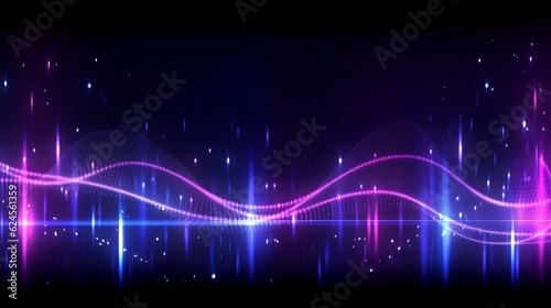 Abstract futuristic background with pink blue glowing neon moving high speed wave lines and lights. Data transfer concept Fantastic wallpaper design.