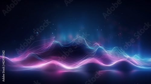 Abstract futuristic background with pink blue glowing neon moving high speed wave lines and lights. Data transfer concept Fantastic wallpaper design.