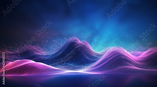 Abstract futuristic background with pink blue glowing neon moving high speed wave lines and lights. Data transfer concept Fantastic wallpaper design.