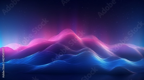 Abstract futuristic background with pink blue glowing neon moving high speed wave lines and lights. Data transfer concept Fantastic wallpaper design.