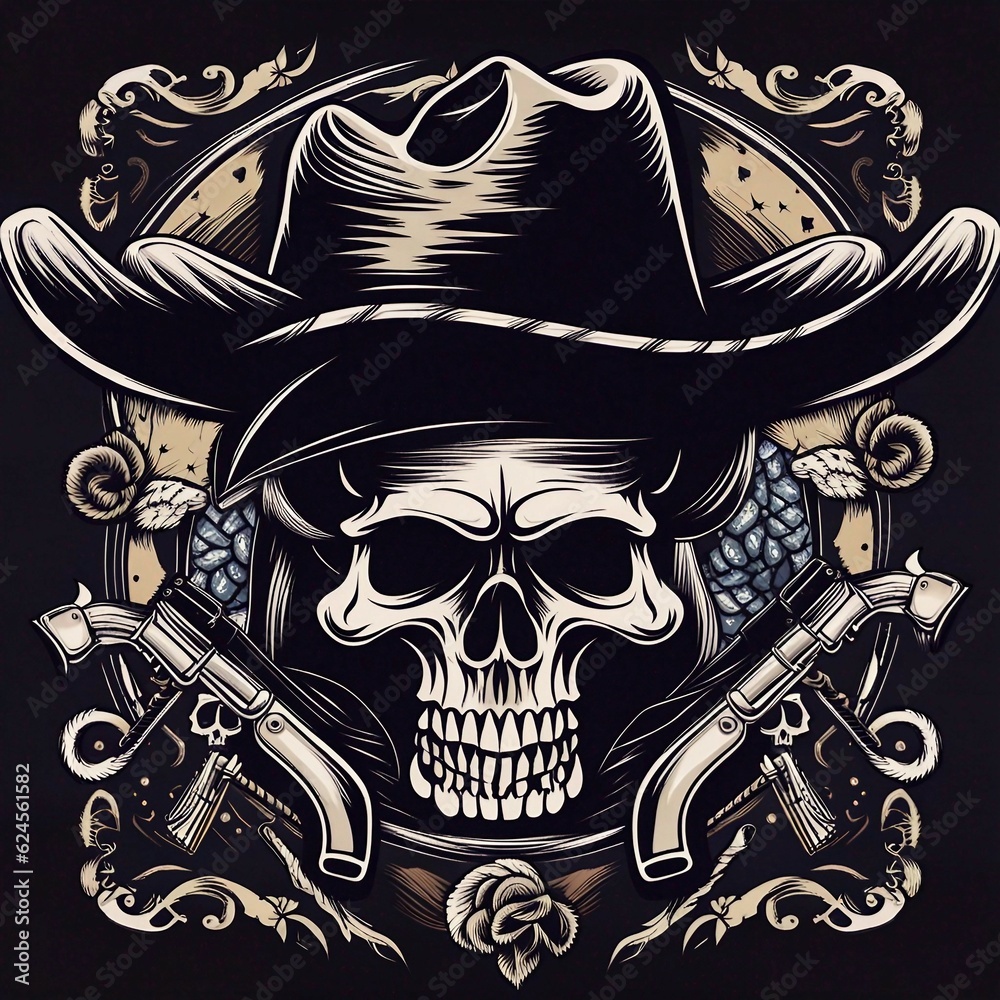 Fototapeta premium cowboy skull
