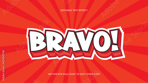 Bravo red editable text effect