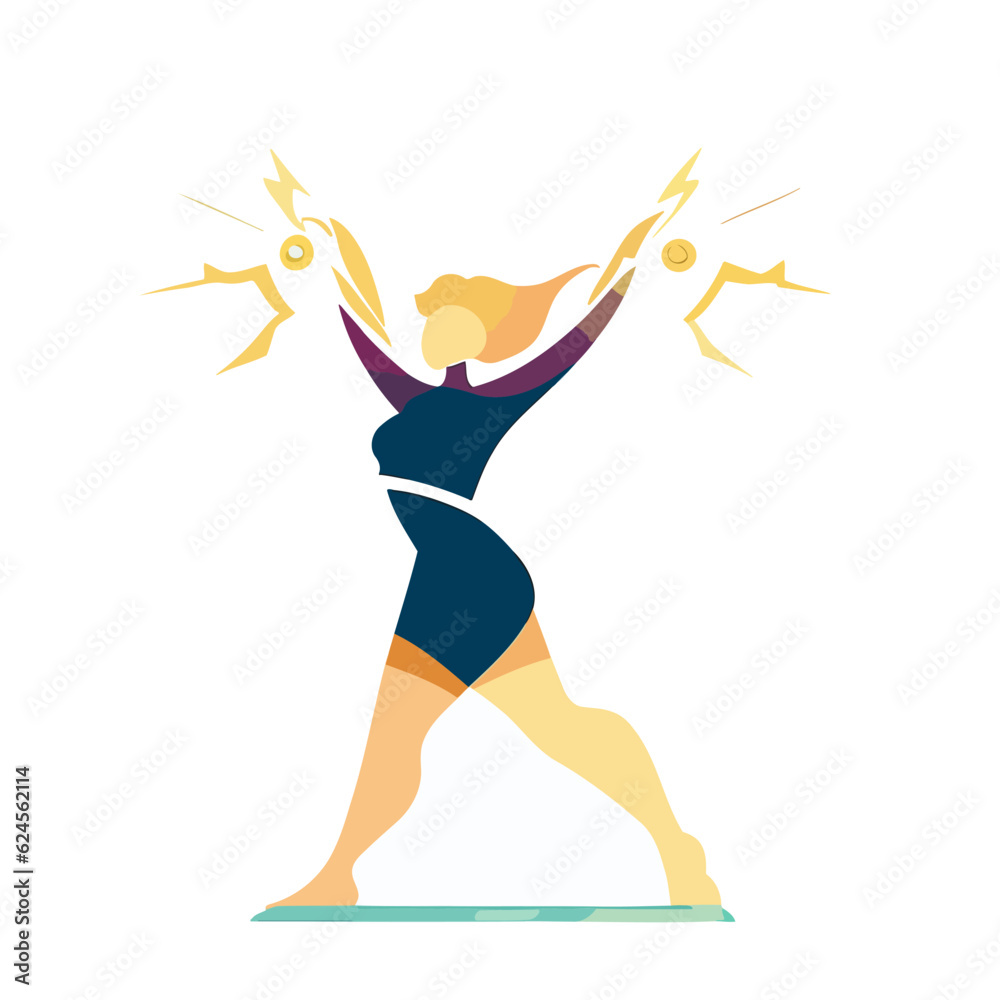 Power Woman, Strong Female Vector Art, Empowerment and Strength Illustration