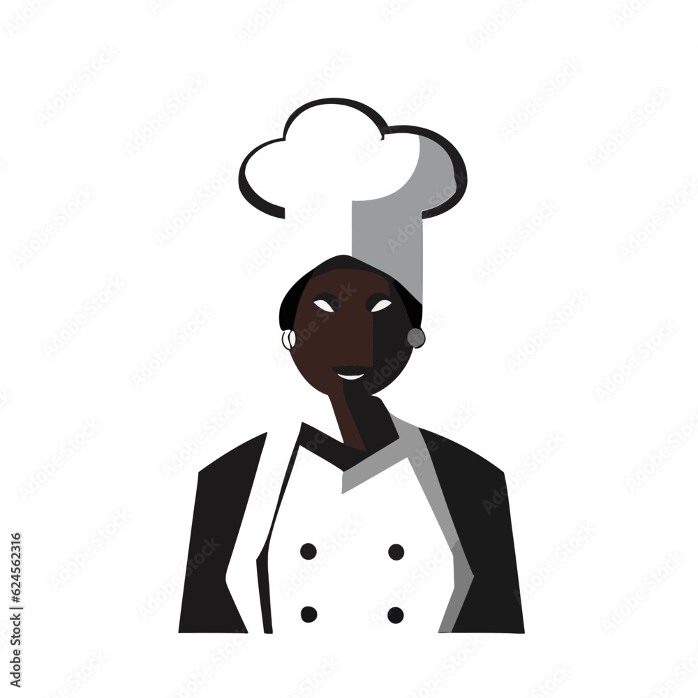 Vector of a Female Chef, Simple Vector Illustration for Culinary Themes Vector of a Female Chef, Simple Vector Illustration for Culinary Themes