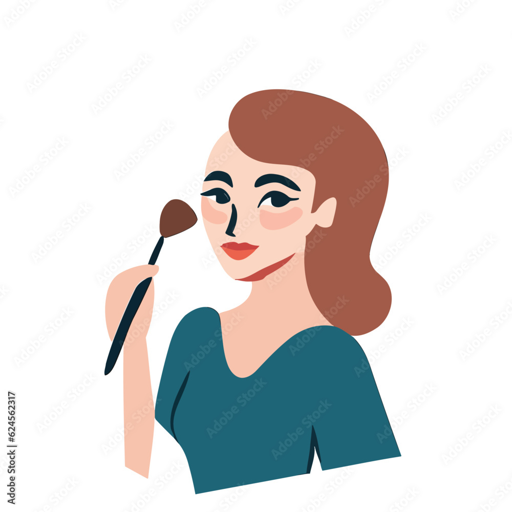 Vector of a Female Makeup Artist, Simple Vector Illustration for Beauty and Cosmetics Projects Vector of a Female Makeup Artist, Simple Vector Illustration for Beauty and Cosmetics Projects