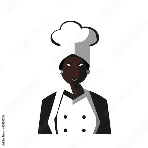 Vector of a Female Chef, Simple Vector Illustration for Culinary Themes