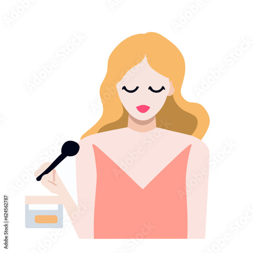 Vector of a Female Makeup Artist, Simple Vector Illustration for Beauty and Cosmetics Projects