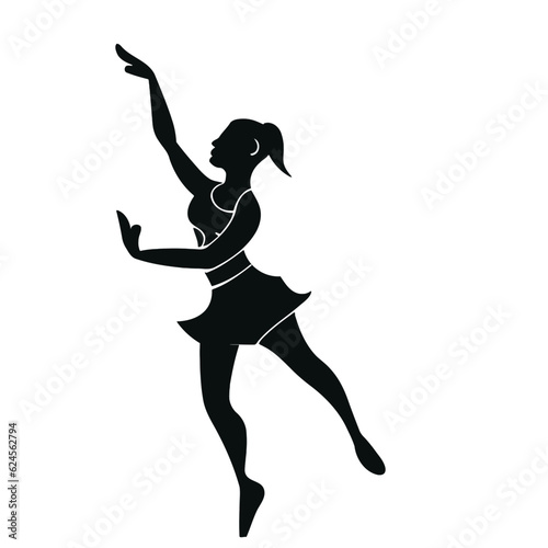 Vector of a Female Dancer, Simple Vector Graphic for Dance and Performance Designs