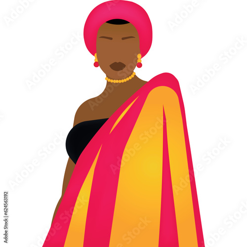 black woman in turban, afro fashion, african culture, royalty, black beauty black power (ID: 624563192)