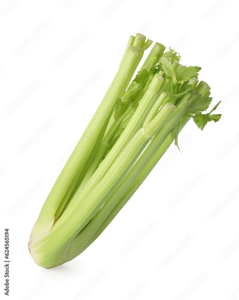 Fresh ripe green celery isolated on white Fresh ripe green celery isolated on white