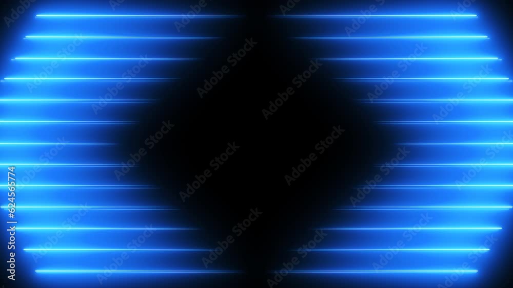 Bright neon blue stripes abstract technology background. Seamless loop