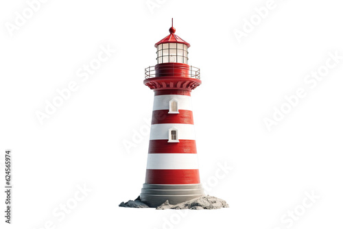 Lighthouse over isolated transparent background