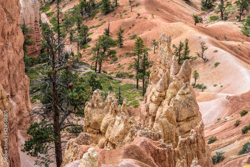 Aerial View of Bryce Canyon Hiking Trails.
