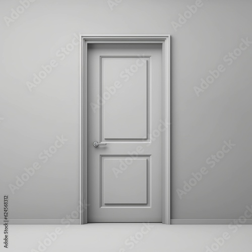 Closed door at house cartoon illustration, AI Generated