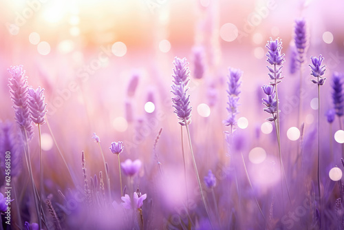 Lavender Field in the Morning Abstract Background