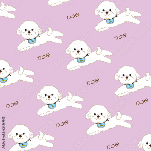 The dog background in purple color 