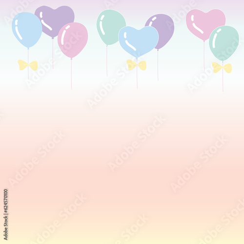 balloons in the shape of heart and ribbon