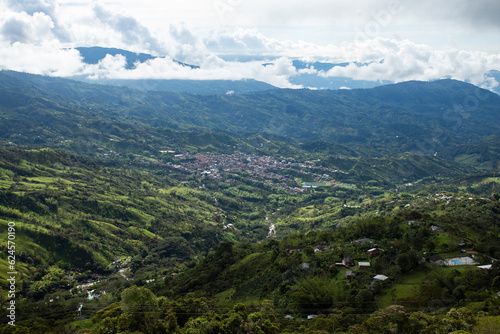 Mountainous landscape of eastern Antioquia - Mountains, blue sky and trees - Cocorná, Antioquia - Colombia