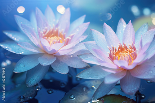 Beautiful Pink Water Lilies the Morning  Soft Focus