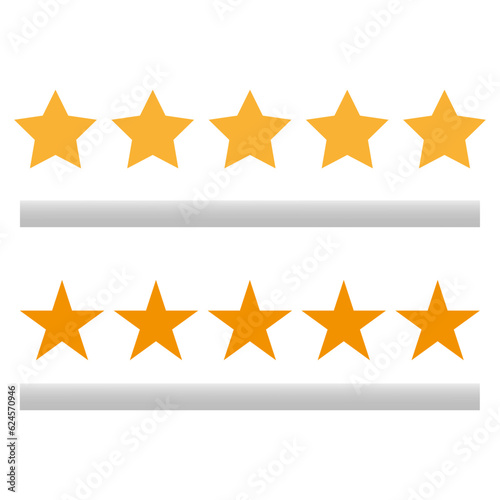 Rating stars icon. Five stars customer rating. Vector illustration. EPS 10.