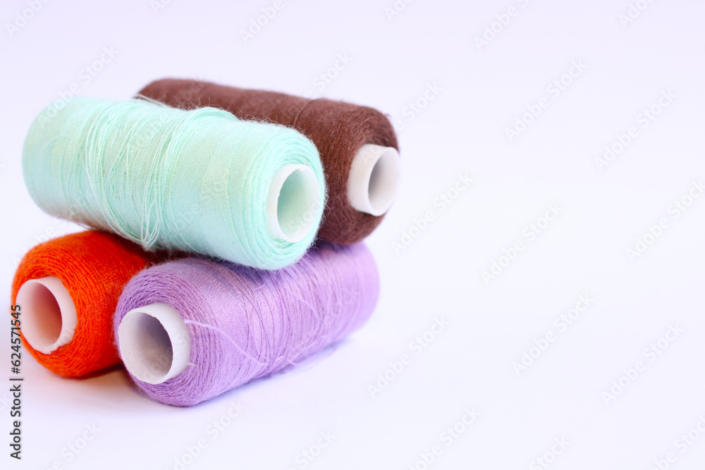 Spools Of Sewing Thread On White Background 2 Spools Of Sewing Thread On White Background 2