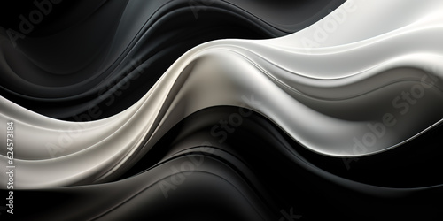 Abstract black white Flow Background.