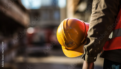 Man industrial helmet construction safety worker men engineer hand business work person building danger
