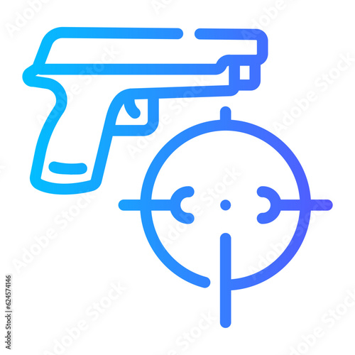 shooting game Line Gradient Icon