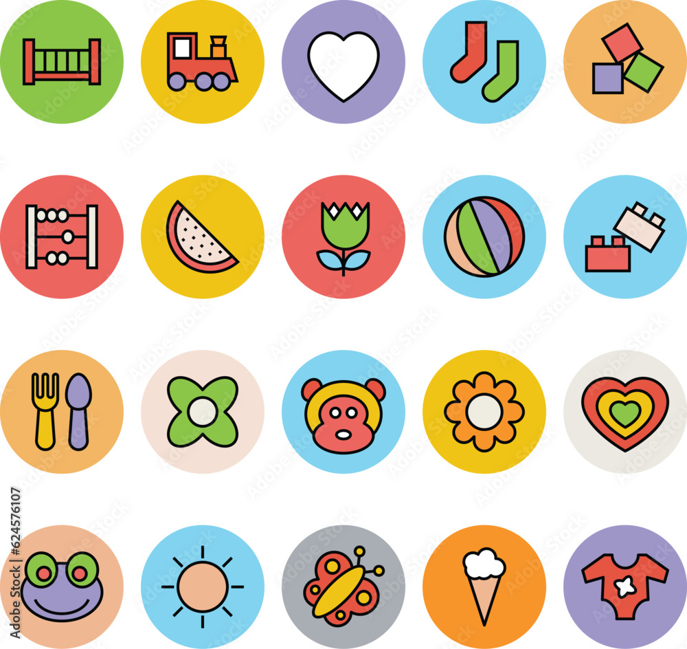 Baby Flat Vector Icons Pack
