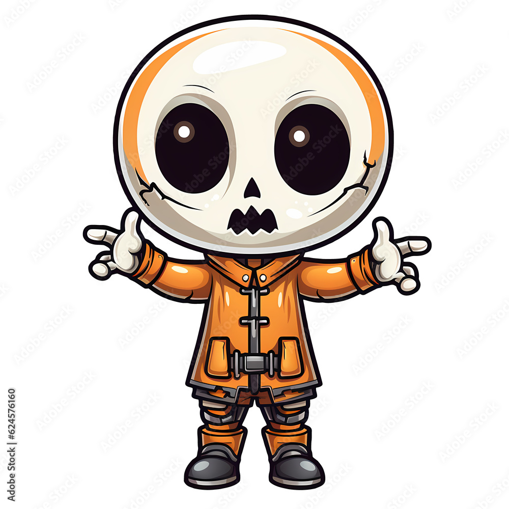 Cute Halloween Skeleton 2D Illustration Cute Halloween Skeleton 2D Illustration