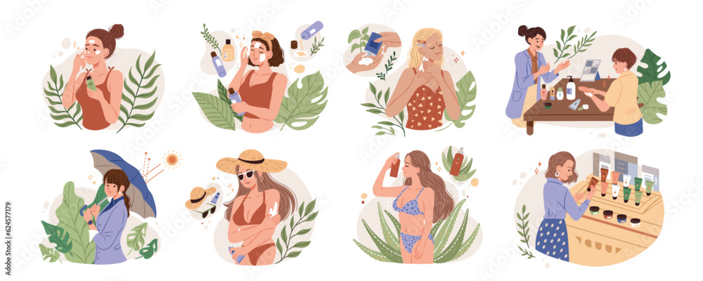 Women daily skin care routine set