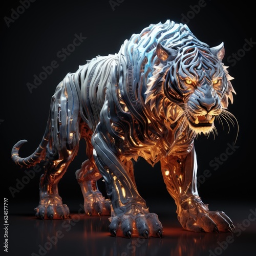 Lion action figure with ambient occlusion design, bright eyes © Arbystudio