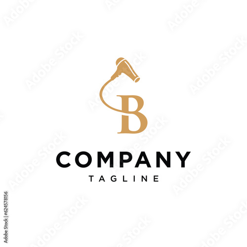 
Letter B Hair Dryer Salon beauty logo vector icon template.eps