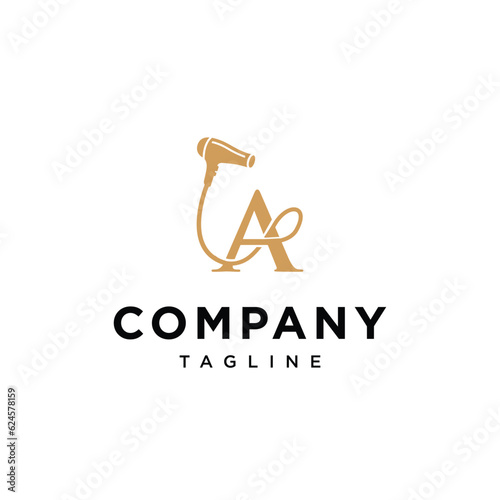 
Letter A Hair Dryer Salon beauty logo vector icon template.eps