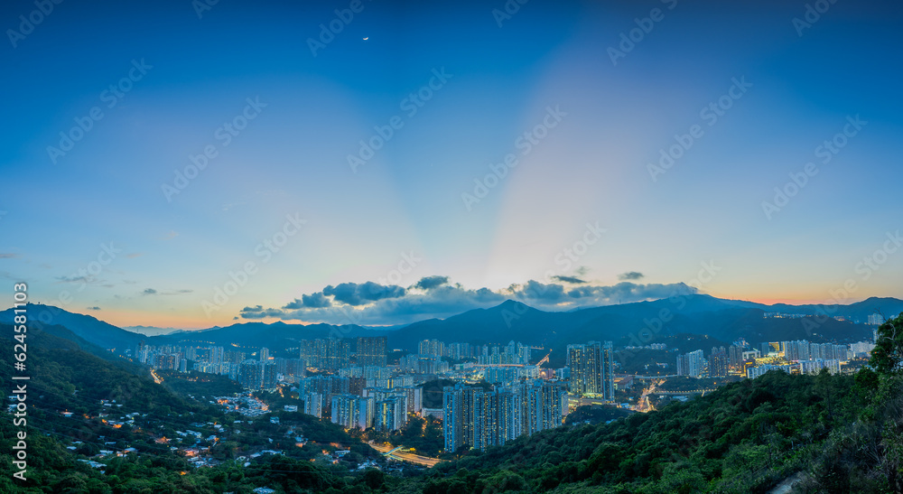 country skyline at sunset