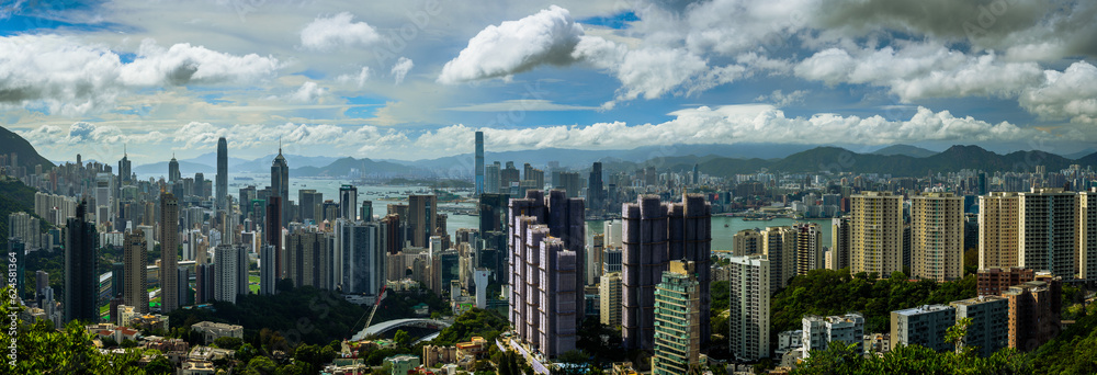 panorama of hong kong city 