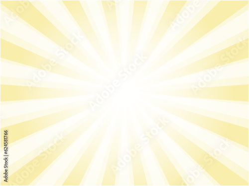 眩しく光り輝く太陽光線風の集中線背景素材_イエロー