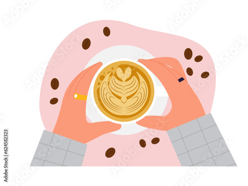 Coffee shop vector illistration. Coffee shop flat illustration. Shops fronts on street.Street cafe. City cafe. Summer urban spring landscape. Flat design concept.