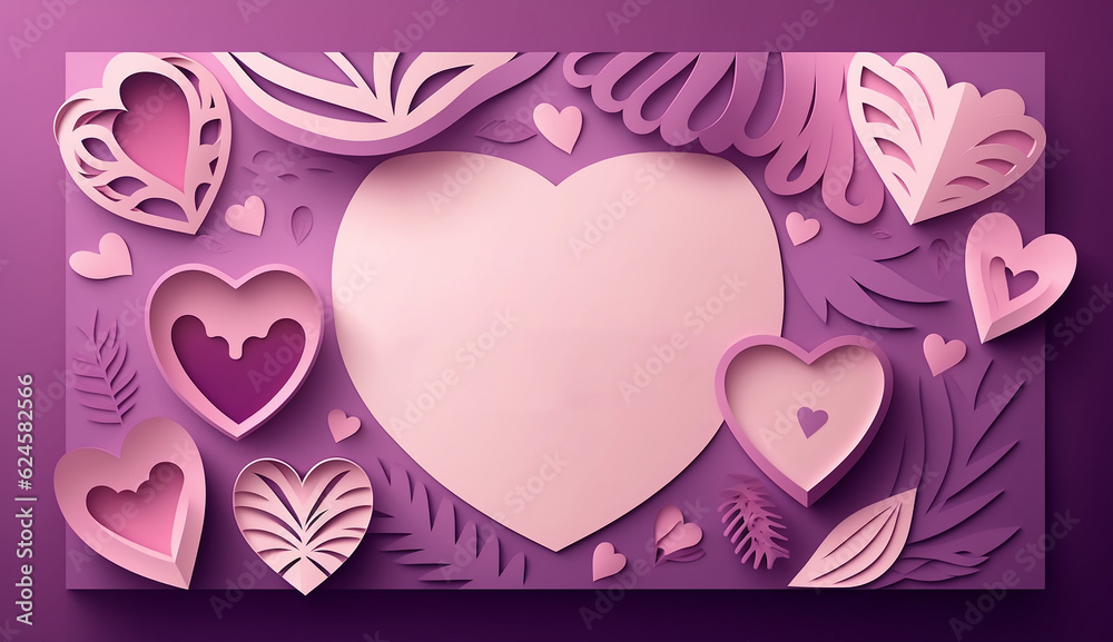Mothers Day Background with Pink and Purple. Generative AI.