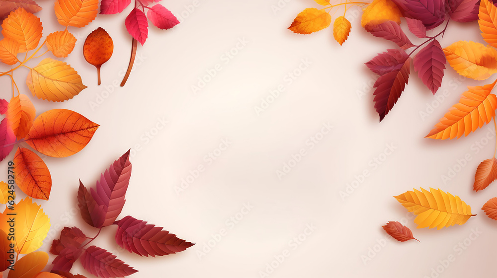 Autumn sale banner with text hello autumn sale. Generative AI. Autumn sale banner with text hello autumn sale. Generative AI.