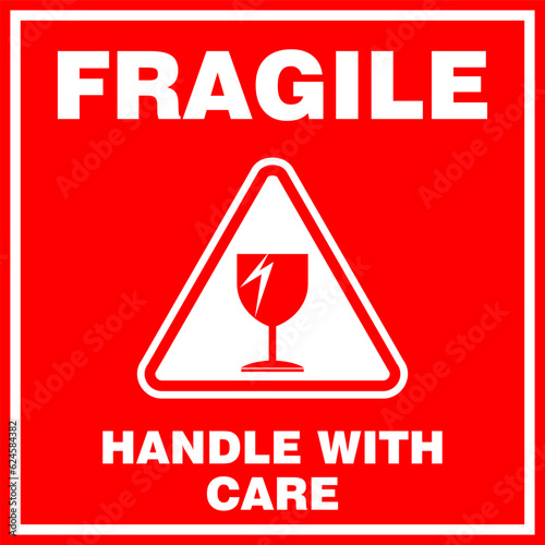 Fragile, handle with care, sticker vector