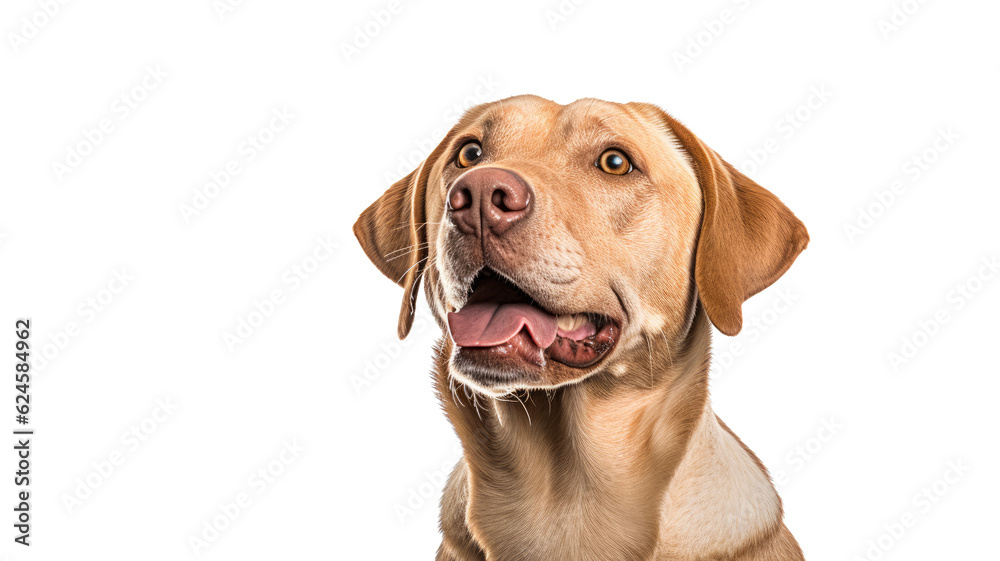 A brown dog looks at the camera on transparent A brown dog looks at the camera on transparent