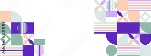 Template with a colorful blue, orange gradient triangular pattern on each corner position with a space. Modern white geometric background for business or corporate presentation. Vector illustration