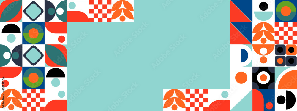 Fototapeta premium Vector abstract graphic design banner pattern presentation background web template. Modern colorful geometric shapes abstract technology background.