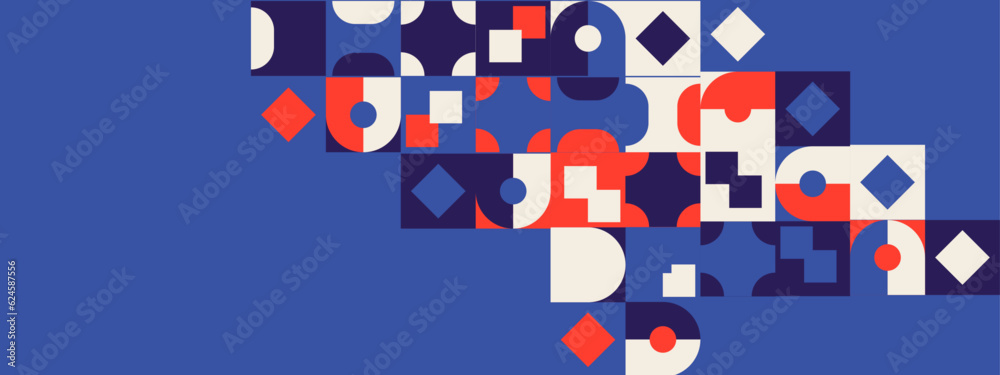 Abstract geometric pattern mosaic design in retro style. Vector illustration.