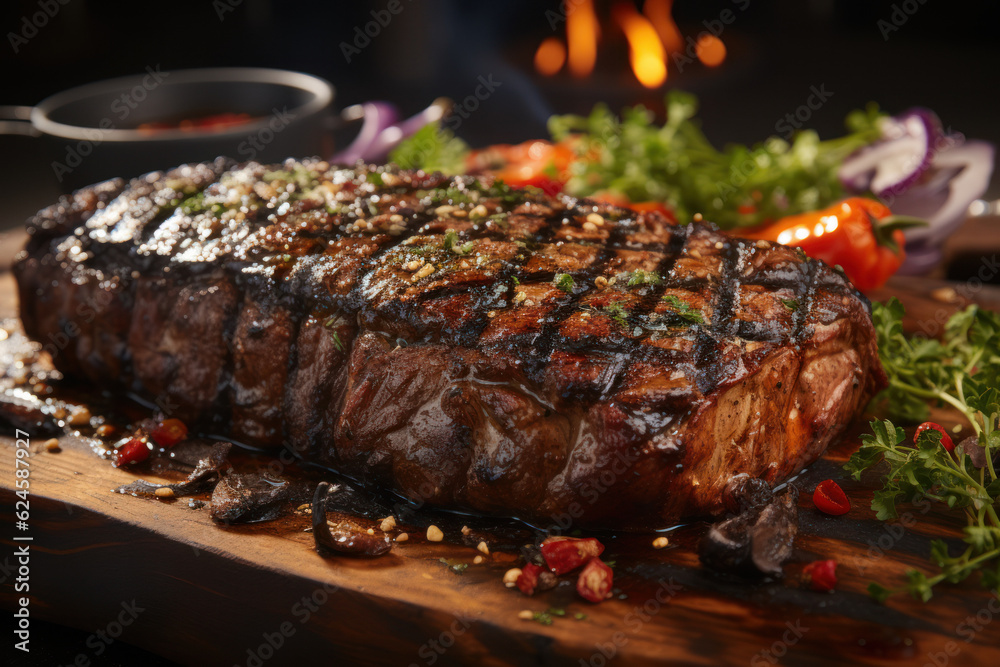 A Culinary Symphony: The Marvelous Composition of Roasted Meat in a Fantastic Display. Generative AI A Culinary Symphony: The Marvelous Composition of Roasted Meat in a Fantastic Display. Generative AI